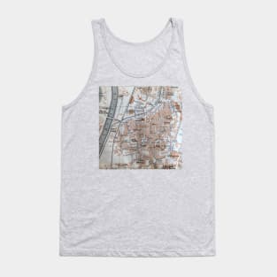 Trento, Italy antique map, gray brown black Tank Top